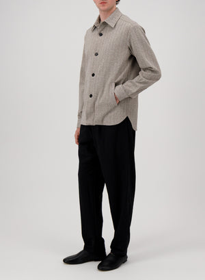 shirt jacket bouclè herringbone