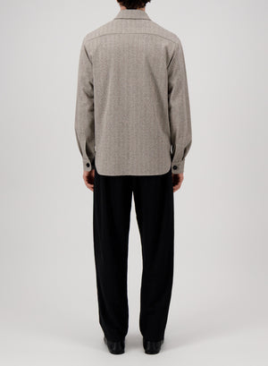 shirt jacket bouclè herringbone