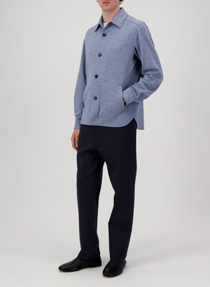 shirt jacket hopsack crafted with Loro Piana fabric