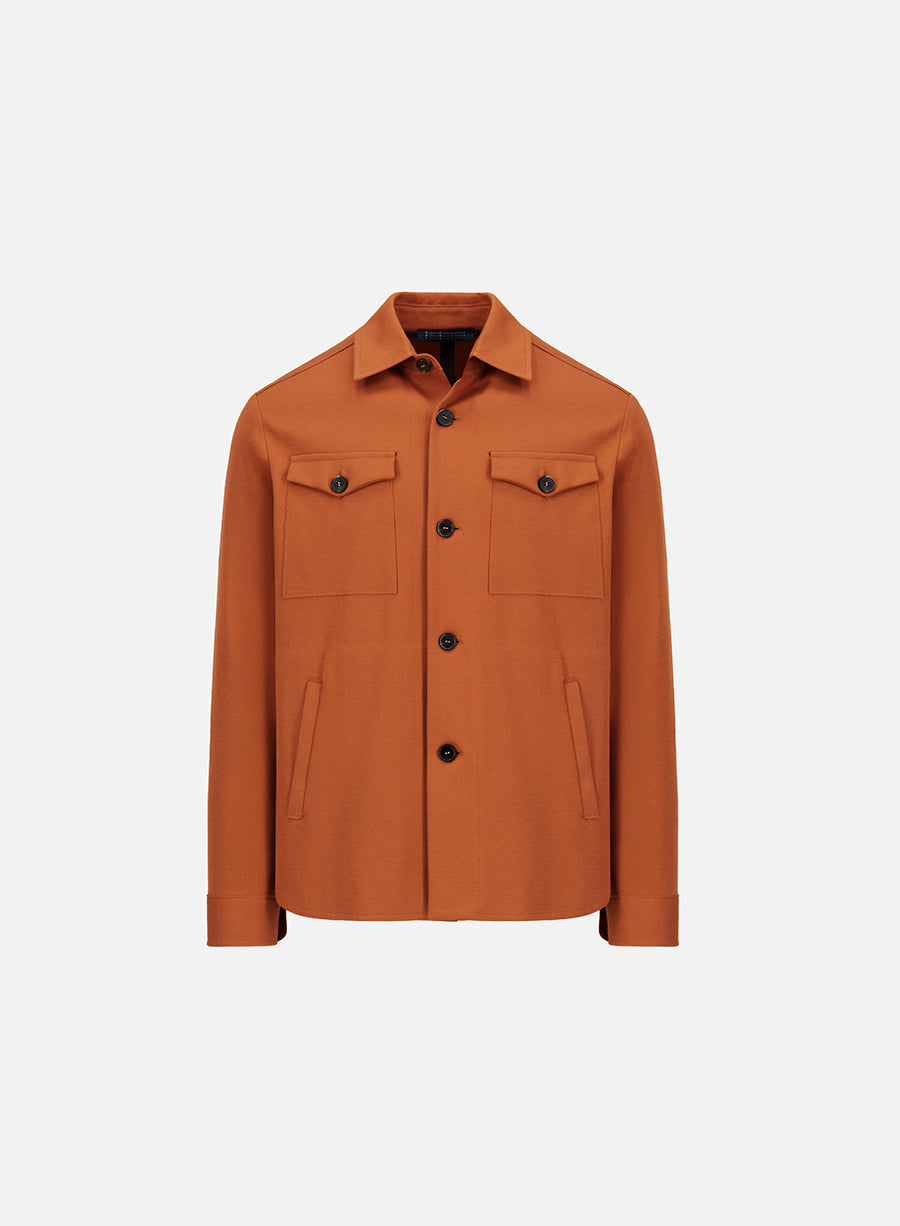 shirt jacket diagonal crafted with Loro Piana fabric