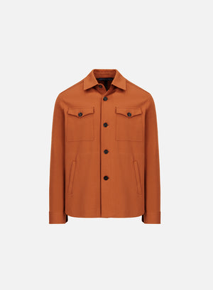 shirt jacket diagonal crafted with Loro Piana fabric