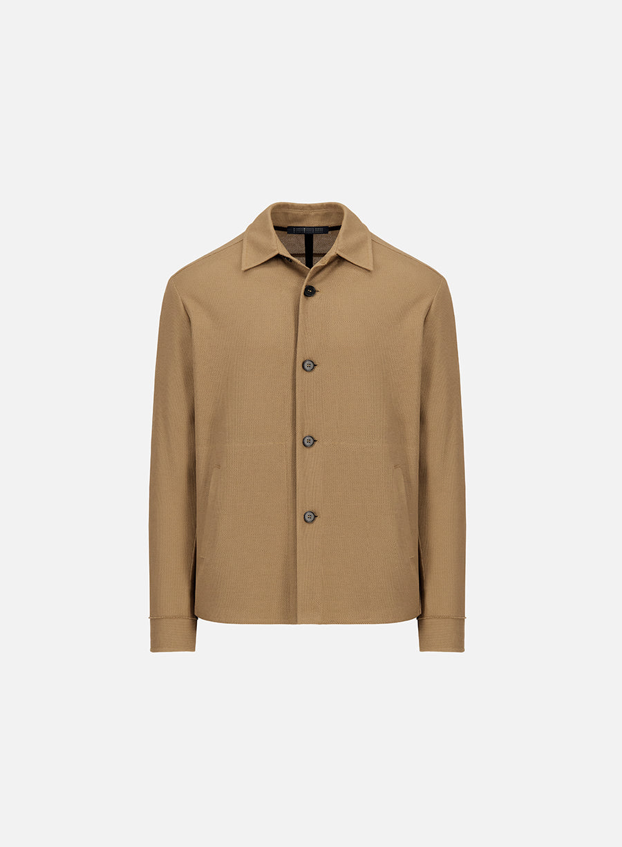 Shirt jacket honeycomb crafted with Loro Piana fabric