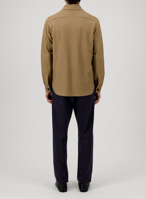 Shirt jacket honeycomb crafted with Loro Piana fabric