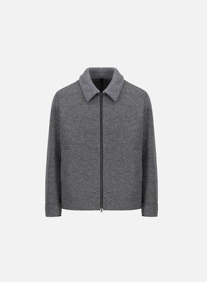 Golf jacket pressed wool and bouclè