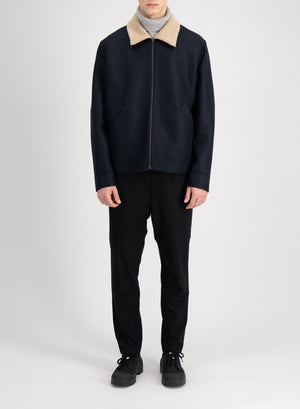 Golf jacket pressed wool and bouclè