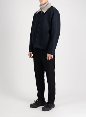 Golf jacket pressed wool and bouclè