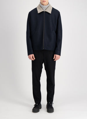 Golf jacket pressed wool and bouclè