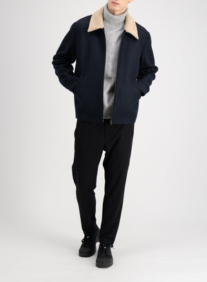 Golf jacket pressed wool and bouclè