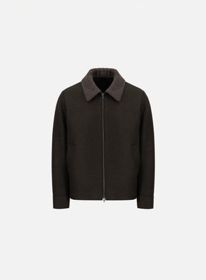 Golf jacket pressed wool and bouclè