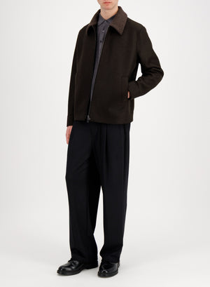 Golf jacket pressed wool and bouclè