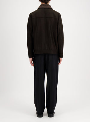 Golf jacket pressed wool and bouclè