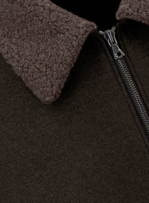 Golf jacket pressed wool and bouclè