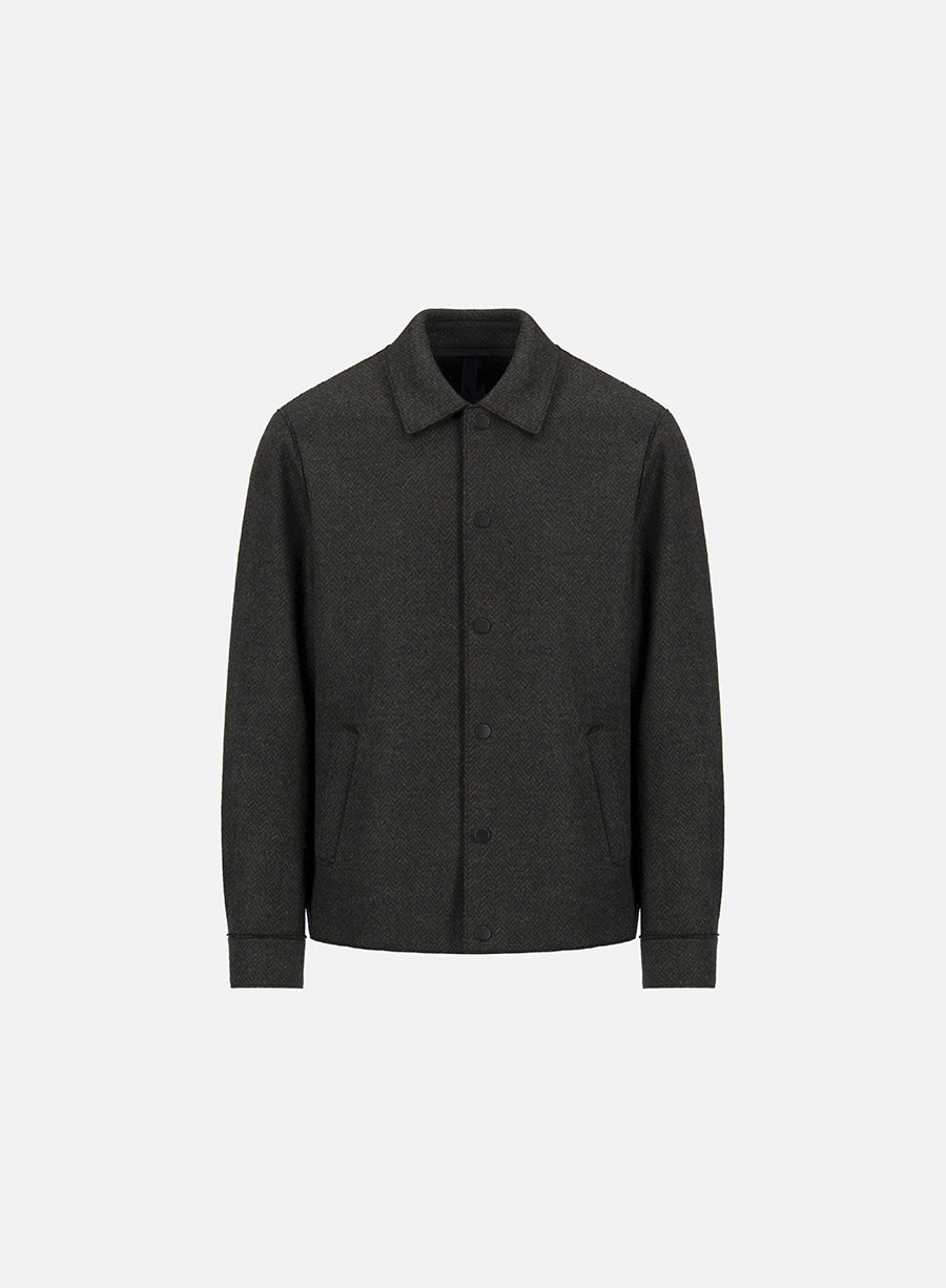 Harris Wharf London ダークグレー テーラードジャケット Harris Wharf London Coolmax Seersucker Blazer Black at