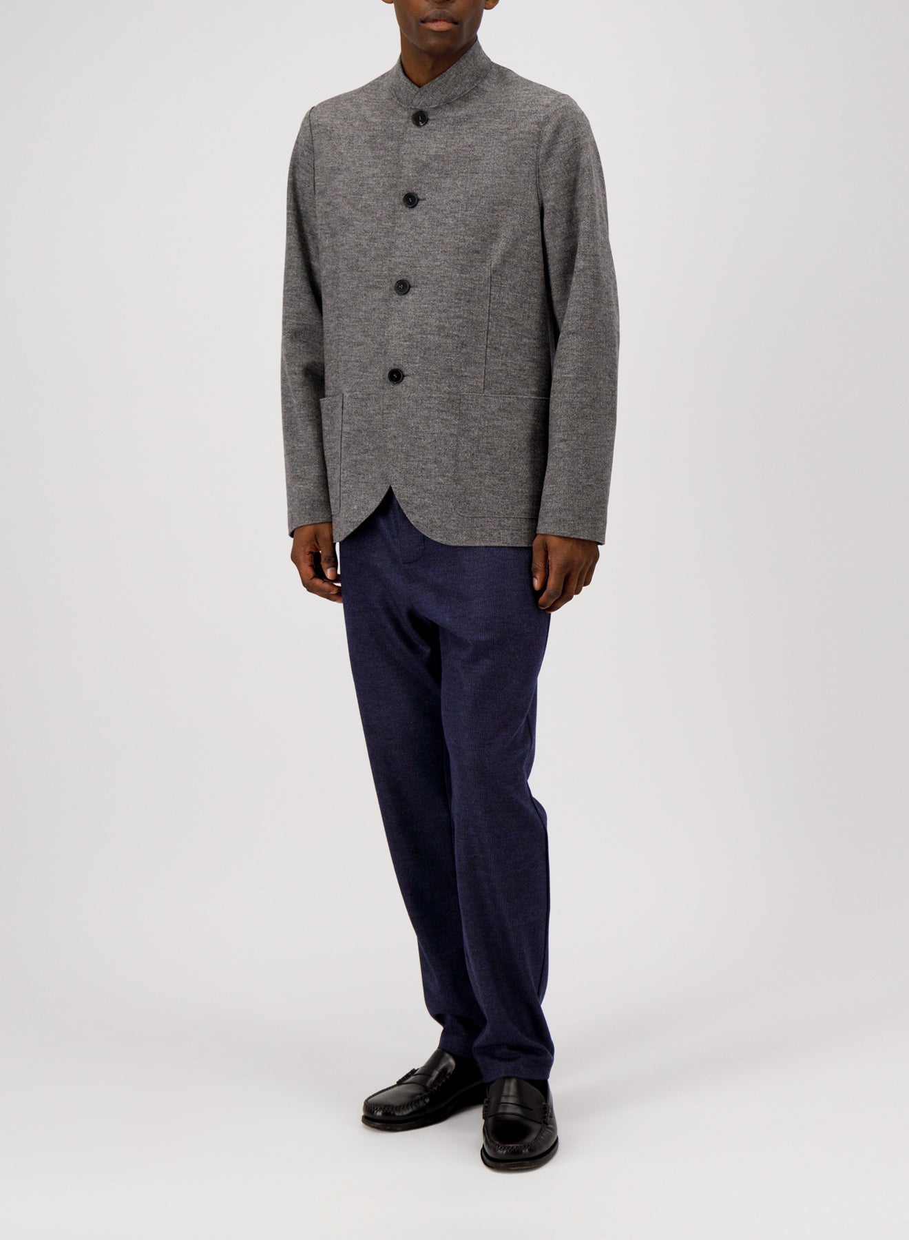 Nehru jacket micro herringbone