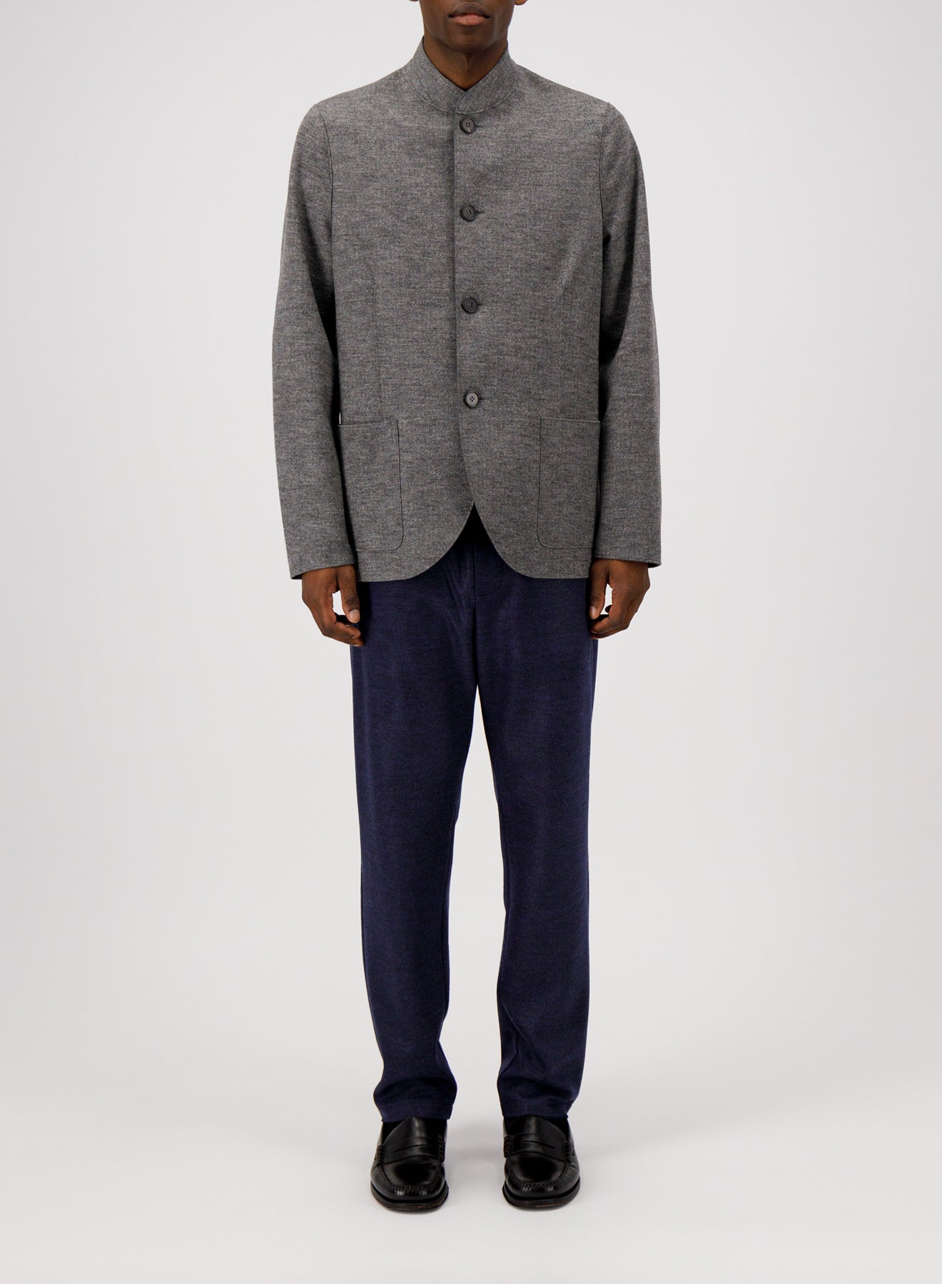 Nehru jacket micro herringbone