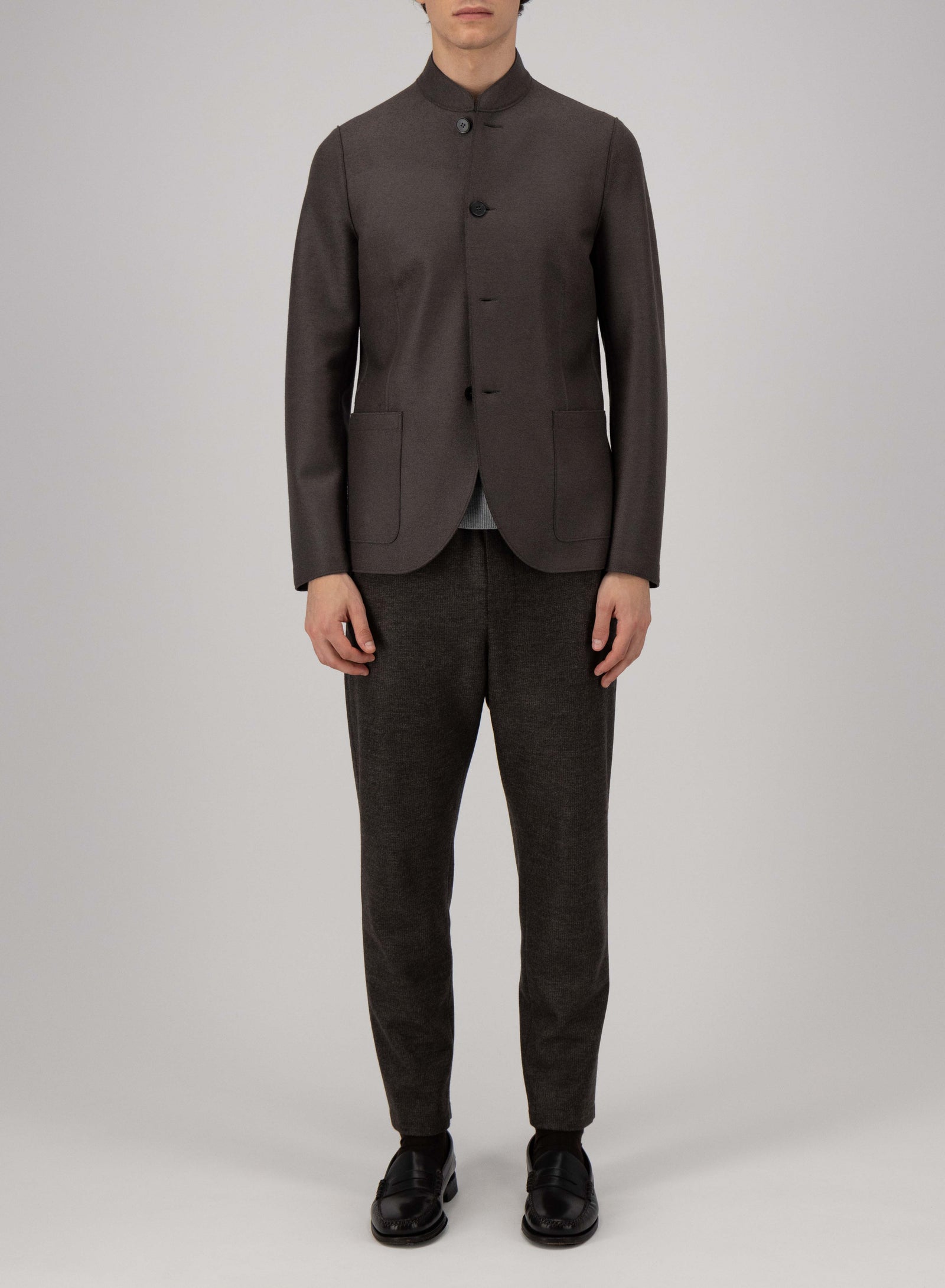 Nehru jacket light pressed wool