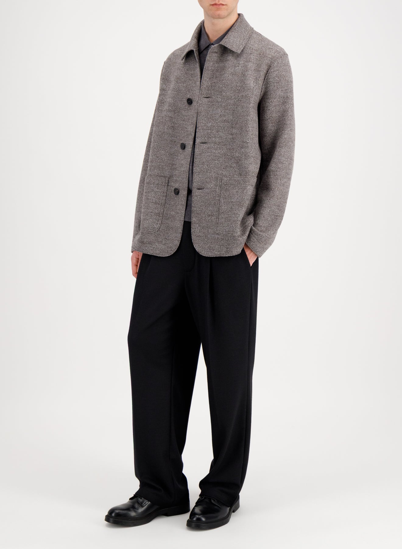Utility jacket in jacquard