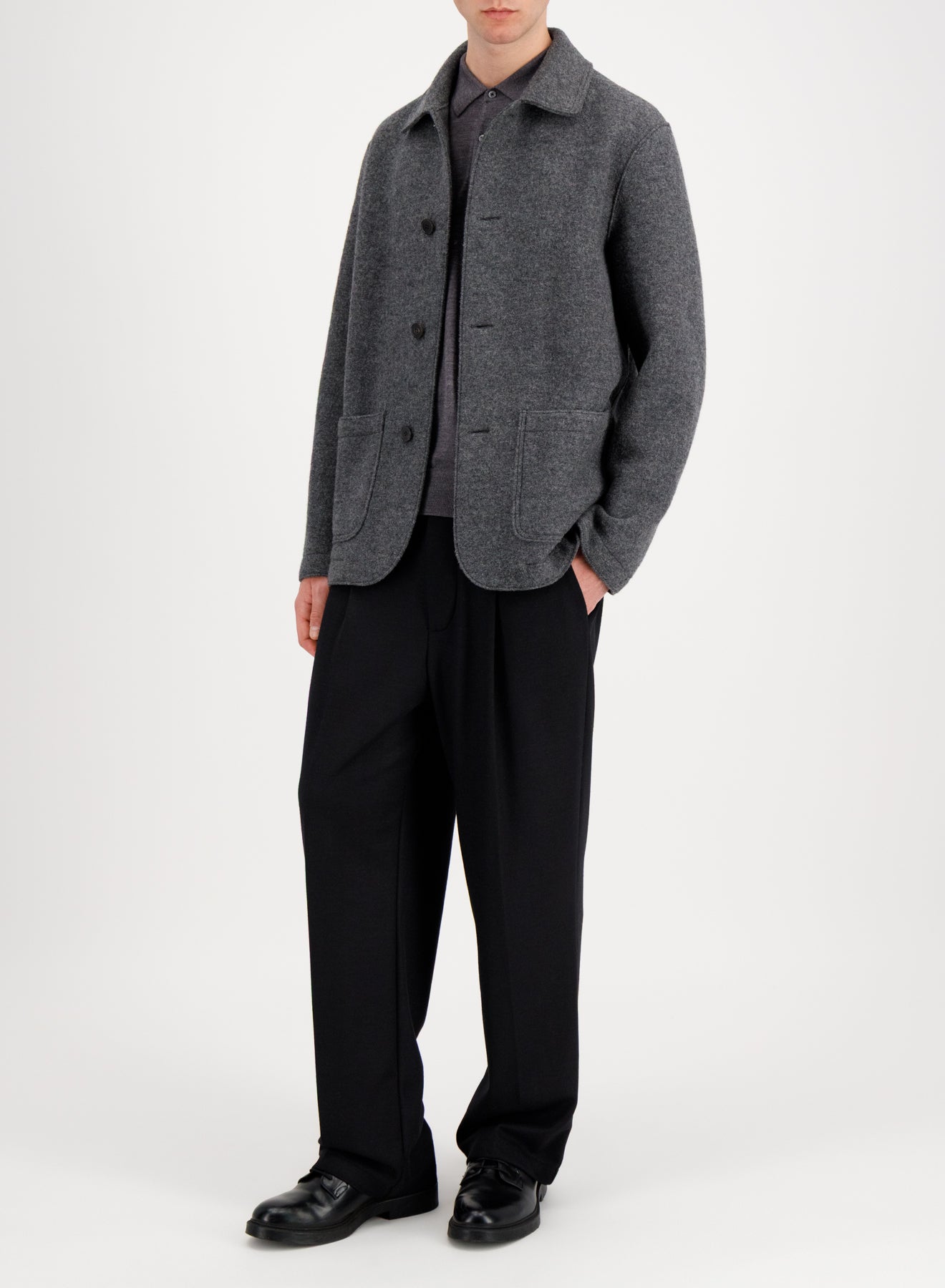 Utility jacket boiled wool