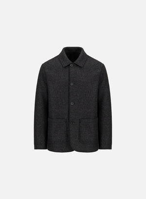 Utility jacket in pressed wool