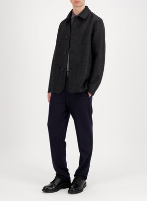Utility jacket in pressed wool