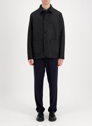 Utility jacket in pressed wool