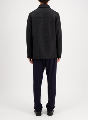 Utility jacket in pressed wool