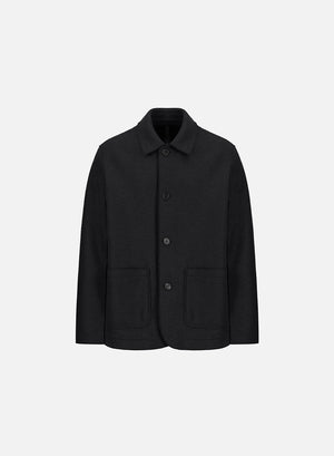 Utility jacket in pressed wool