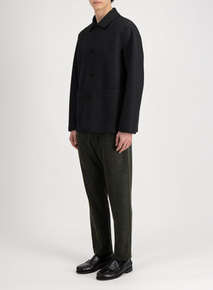 Utility jacket in pressed wool