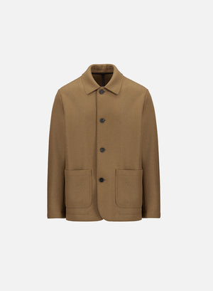 Utility jacket in pressed wool