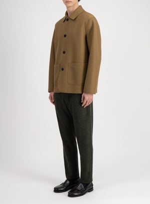 Utility jacket in pressed wool