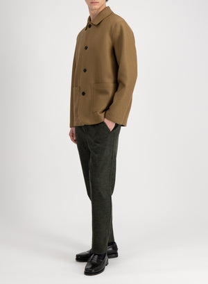 Utility jacket in pressed wool