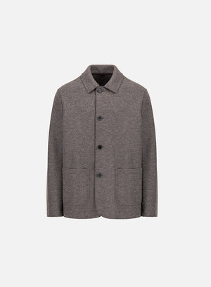 Utility jacket in pressed wool