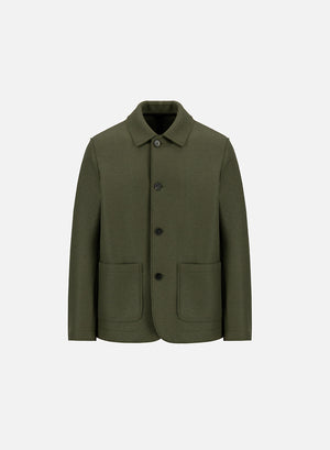 Utility jacket in pressed wool