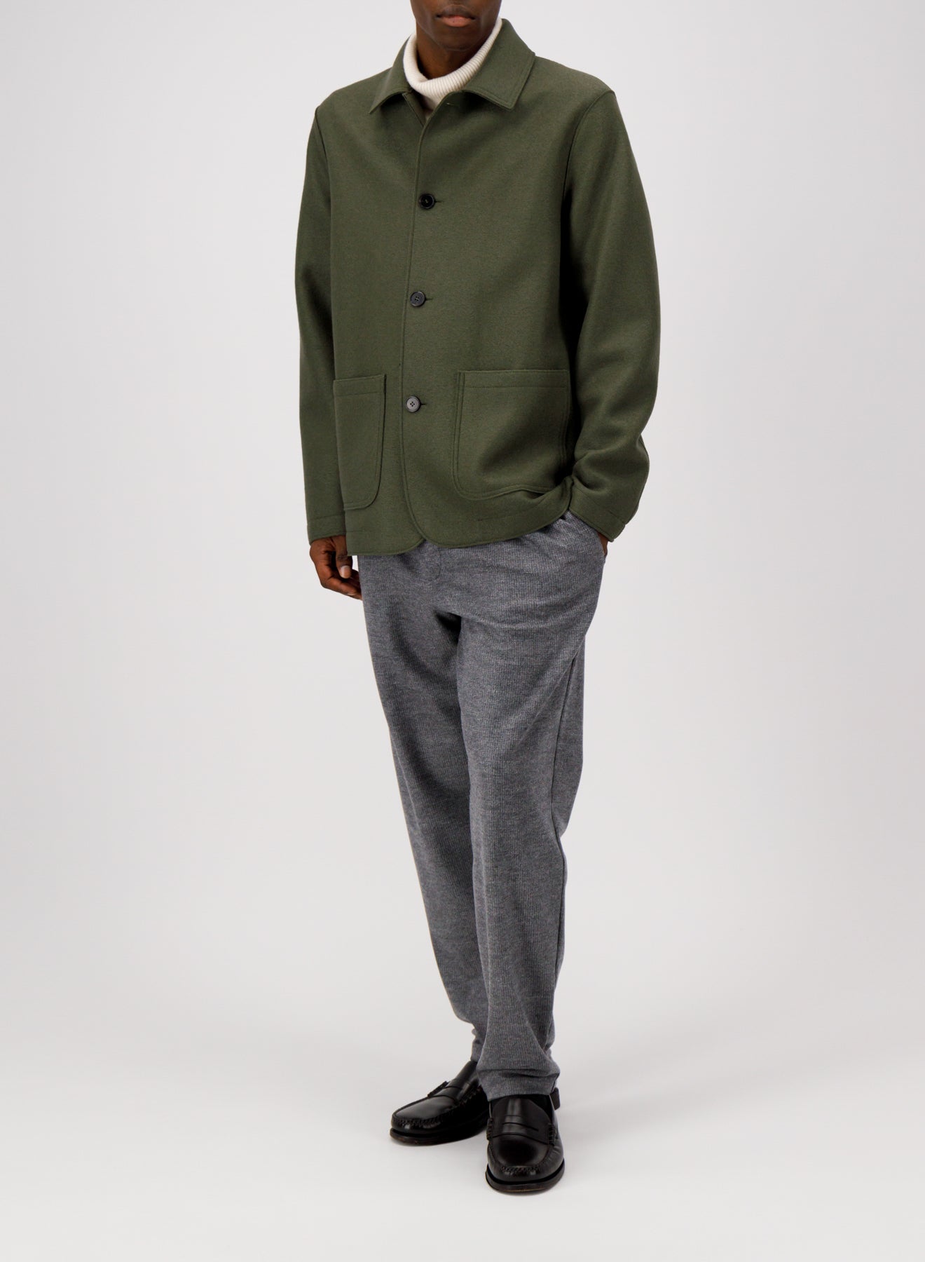 Utility jacket pressed wool