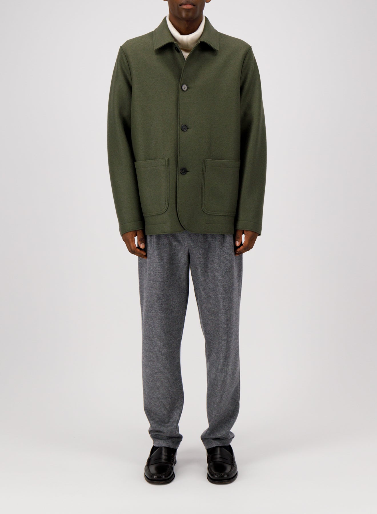 Utility jacket pressed wool