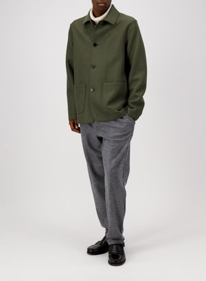Utility jacket in pressed wool