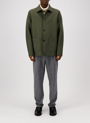 Utility jacket in pressed wool