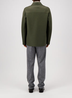 Utility jacket in pressed wool