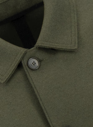 Utility jacket in pressed wool