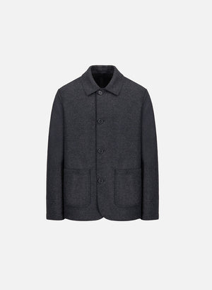 utility jacket in light pressed wool