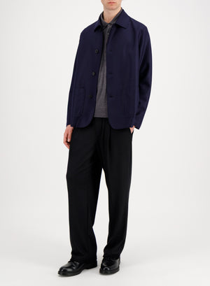 utility jacket in light pressed wool