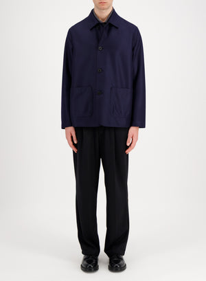 utility jacket in light pressed wool