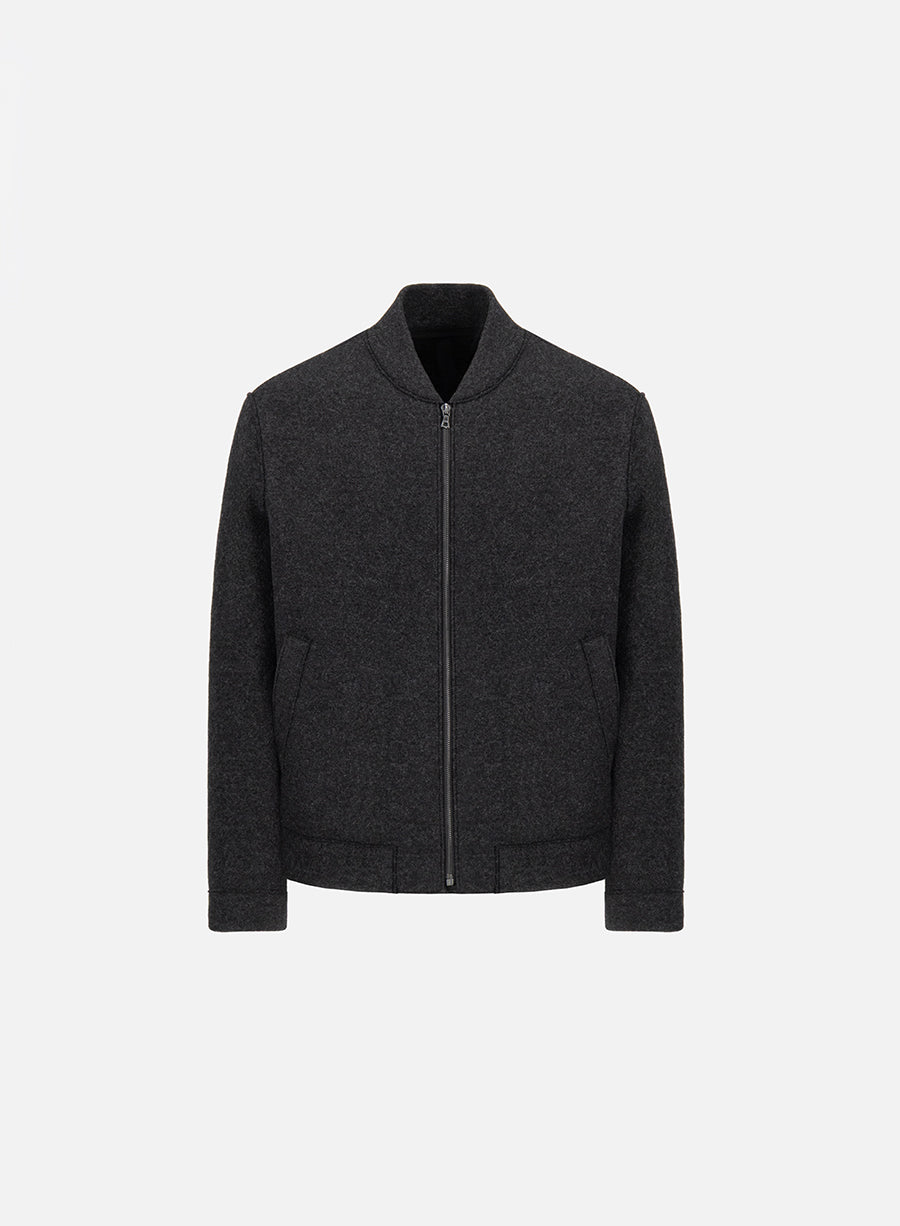 bomber jacket in boiled wool