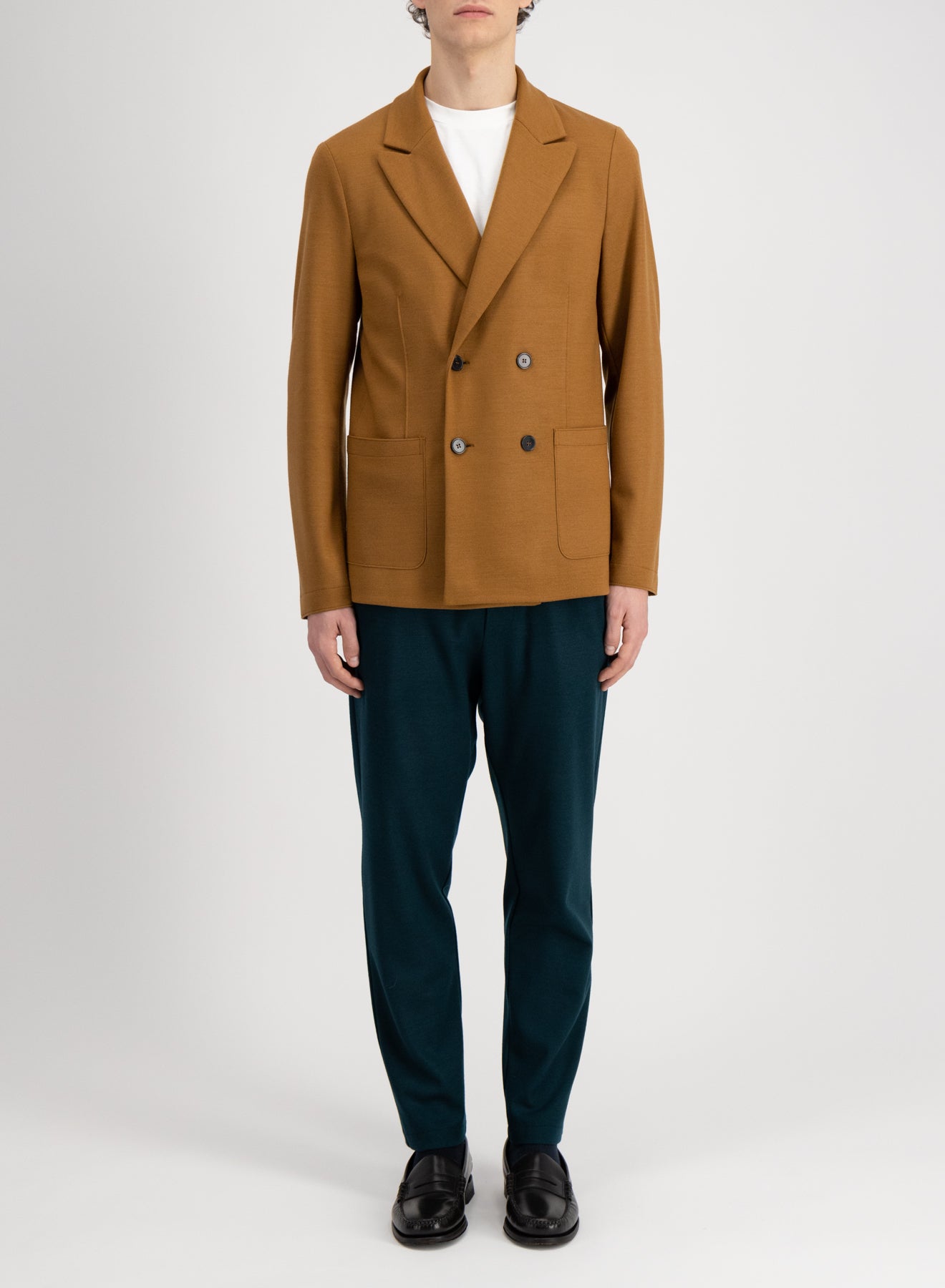 Peak lapel blazer superfine merino