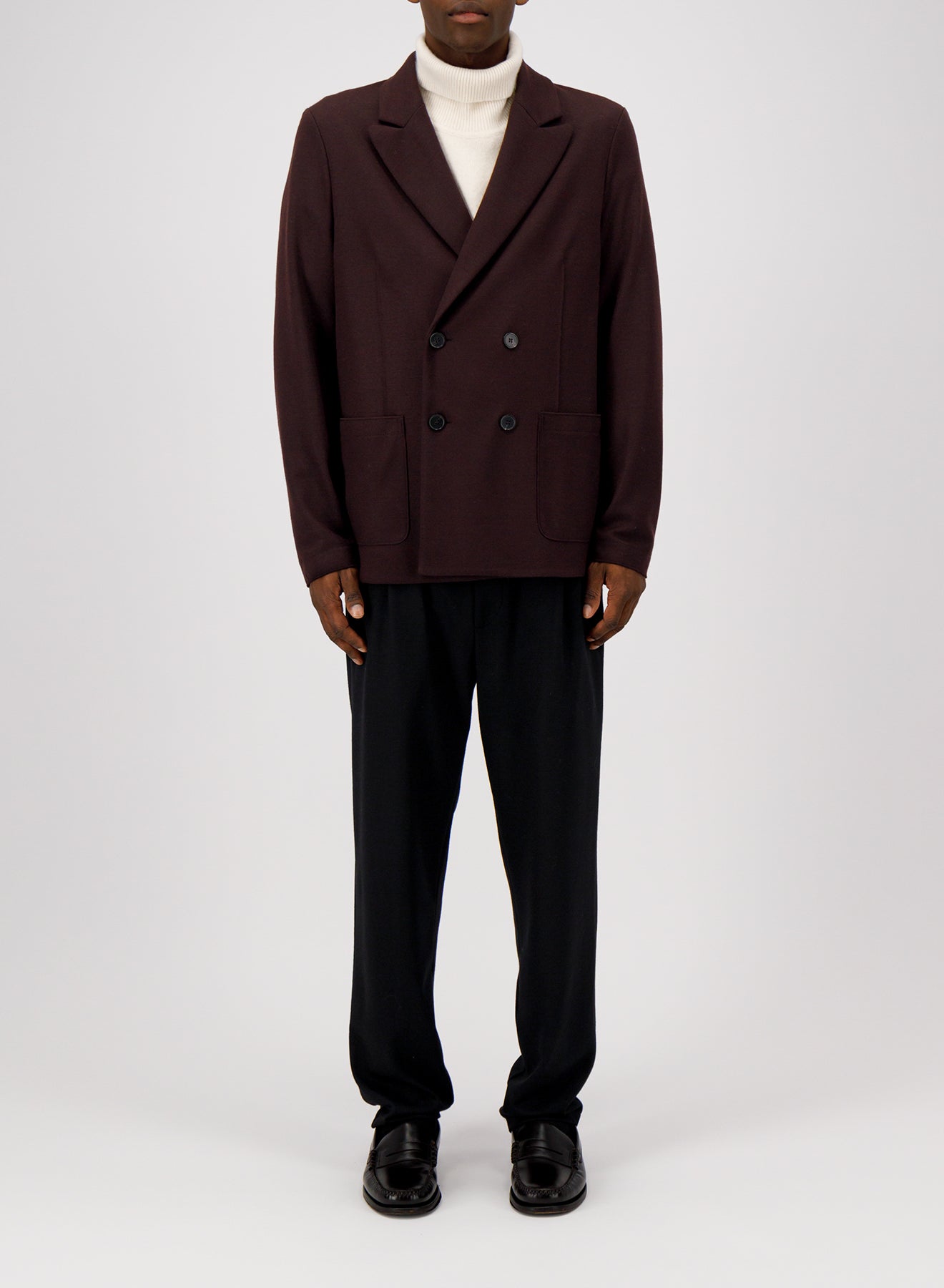 Peak lapel blazer superfine merino