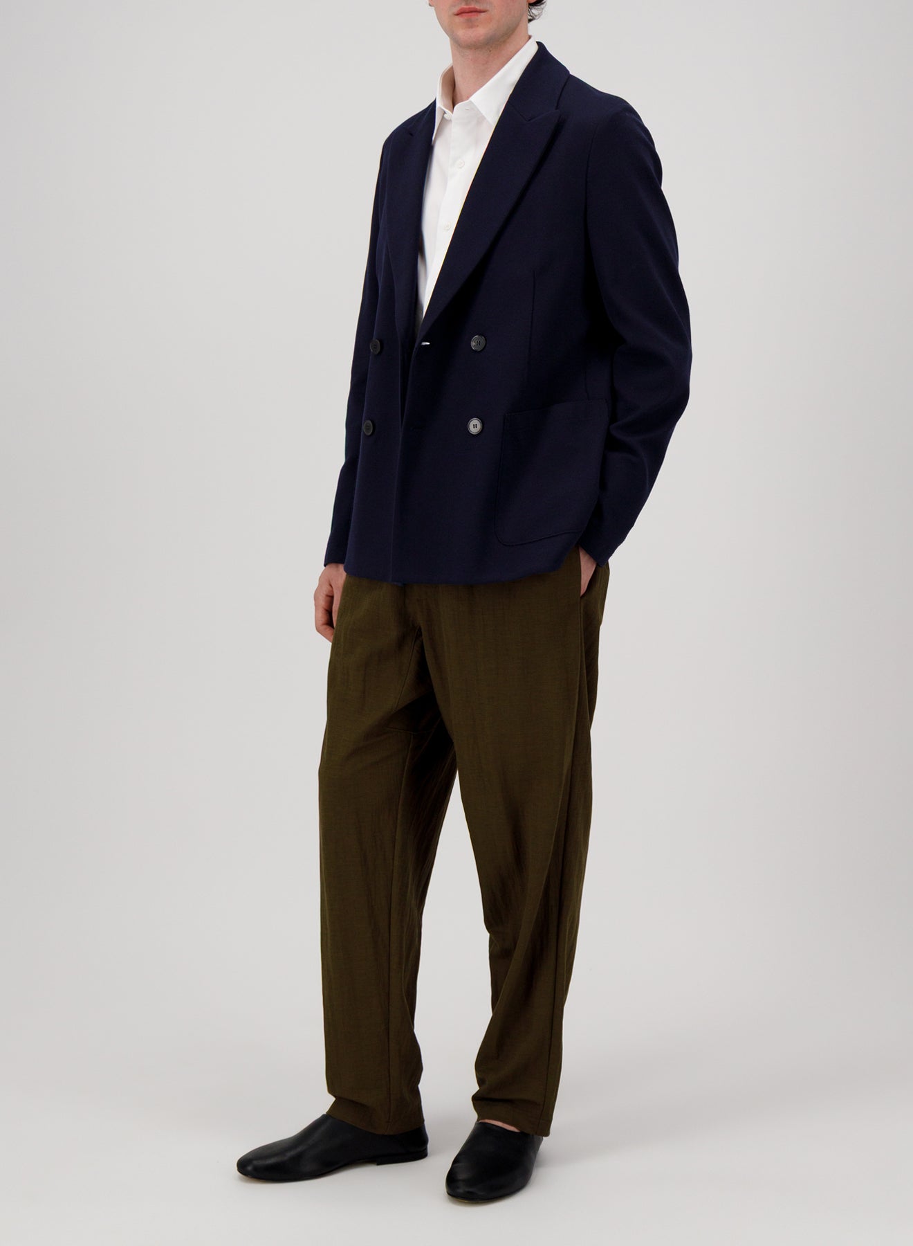 d.b. peak lapel blazer diagonal crafted with Loro Piana fabric