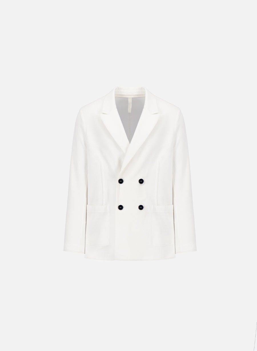 Peak lapel blazer honeycomb crafted with Loro Piana fabric