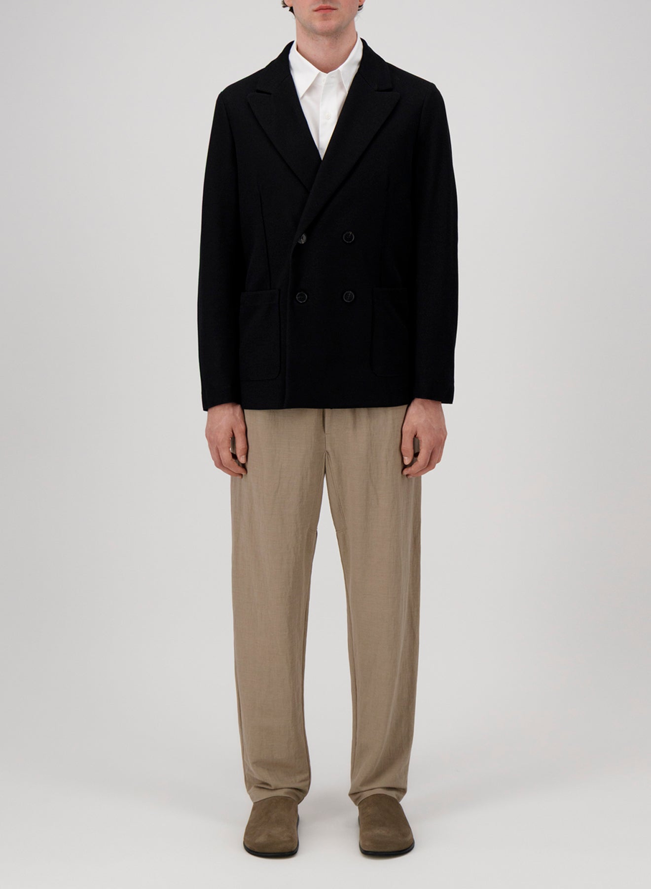 Peak lapel blazer honeycomb crafted with Loro Piana fabric