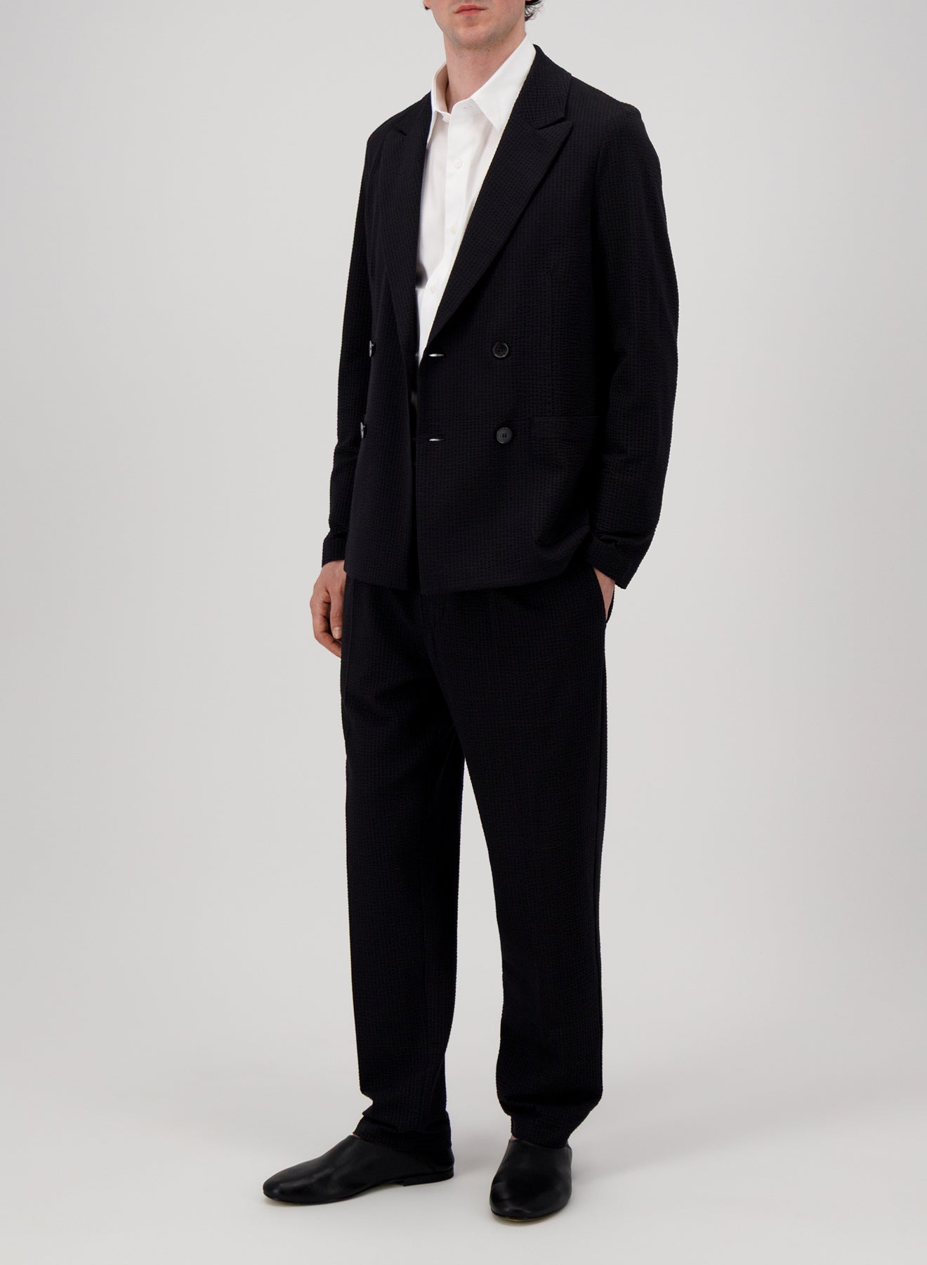 d.b. peak lapel blazer coolmax seersucker