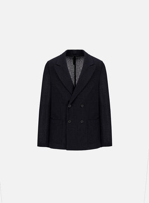 d.b. peak lapel blazer bicolour frisé